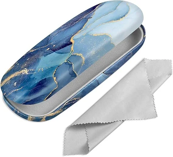 Hard Shell Eyeglasses Case Glasses Cover Eyeglass Holder Box with Cleaning Cloth