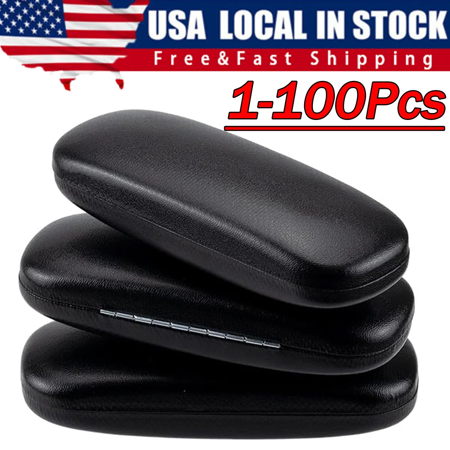 NEW!! CHARMANT Eyeglasses Case Hard Black Magnetic Flap Holder- Foldable 3